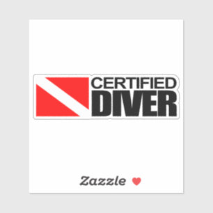 Rechthoekige Sticker gecertificeerde duiker