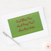 Rechthoekige sticker "God zegene U!" (Envelop)
