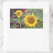 Rechthoekige sticker met 2 zonnebloemen (Tas)