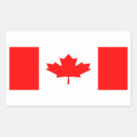 Rechthoekige sticker met Canadese vlag