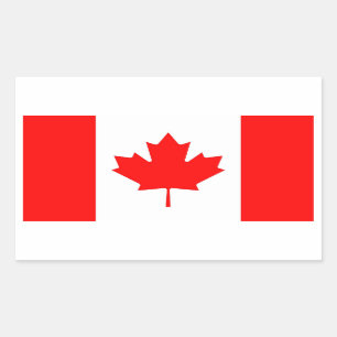 Rechthoekige sticker met Canadese vlag