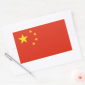 Rechthoekige sticker met Chinese vlag (Envelop)
