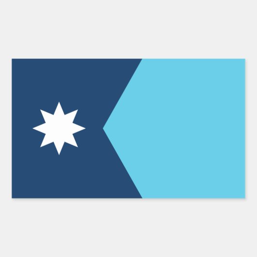 Rechthoekige sticker met de vlag van Minnesota, VS (Voorkant)
