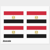 Rechthoekige sticker met Egyptische vlag (Vel)
