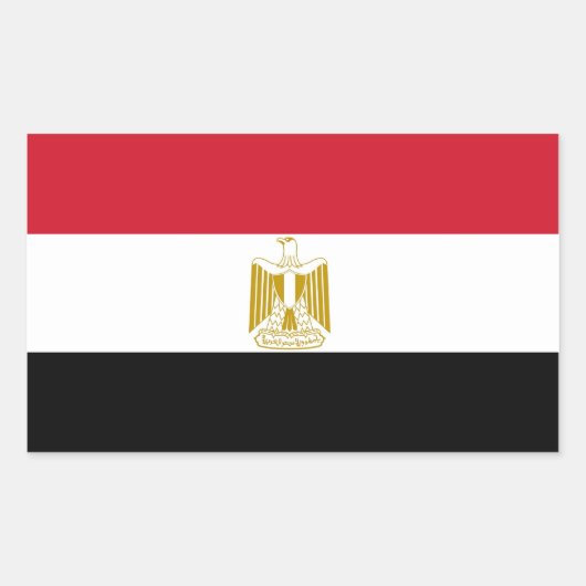 Rechthoekige sticker met Egyptische vlag (Voorkant)