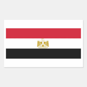 Rechthoekige sticker met Egyptische vlag