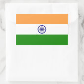 Rechthoekige sticker met Indiase vlag (Tas)
