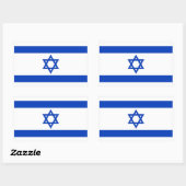 Rechthoekige sticker met Israëlische vlag (Vel)