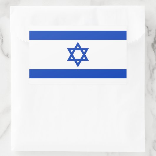 Rechthoekige sticker met Israëlische vlag (Tas)