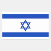 Rechthoekige sticker met Israëlische vlag (Voorkant)