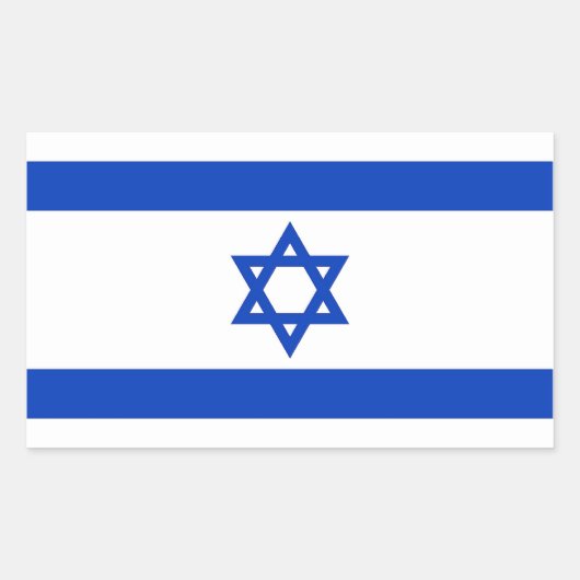 Rechthoekige sticker met Israëlische vlag (Voorkant)