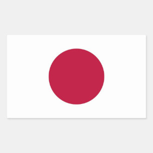 Rechthoekige sticker met Japanse vlag