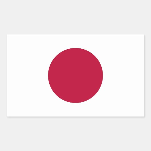 Rechthoekige sticker met Japanse vlag (Voorkant)