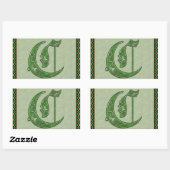 Rechthoekige sticker met letter C (Vel)