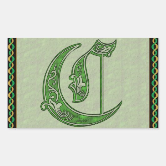 Rechthoekige sticker met letter C (Voorkant)