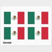 Rechthoekige sticker met Mexicaanse vlag (Vel)