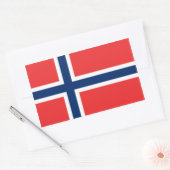 Rechthoekige sticker met Noorse vlag (Envelop)