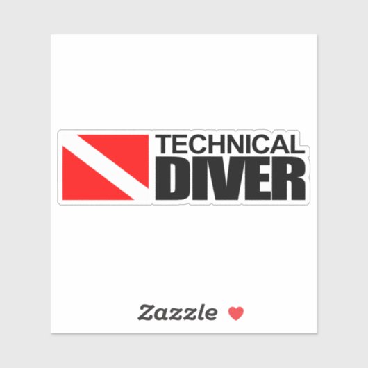 Rechthoekige Sticker met technische duiker (Vel)