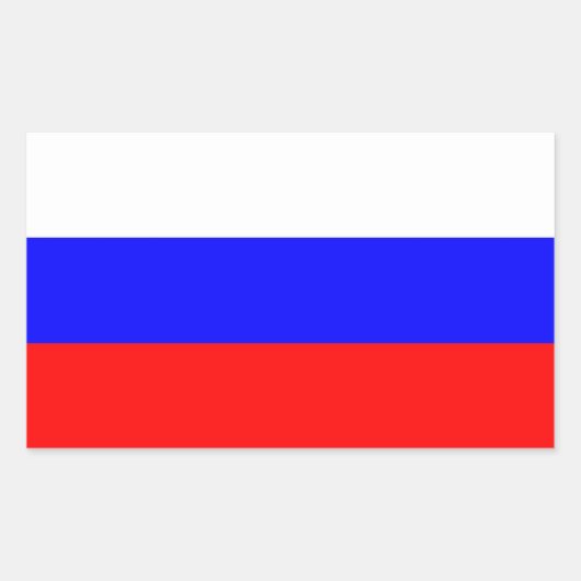 Rechthoekige sticker met vlag Rusland (Voorkant)