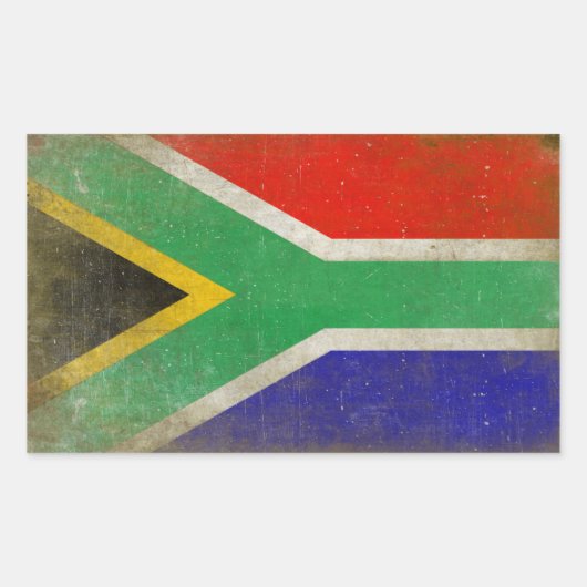 Rechthoekige Sticker met vlag uit Zuid-Afrika (Voorkant)
