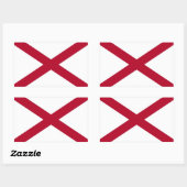 Rechthoekige sticker met vlag van Alabama, V.S.A. (Vel)