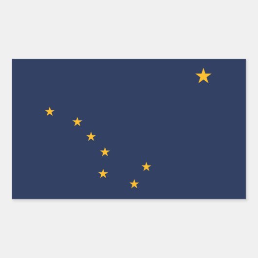 Rechthoekige sticker met vlag van Alaska, U.S.A. (Voorkant)
