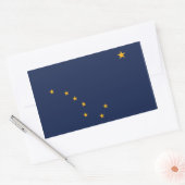 Rechthoekige sticker met vlag van Alaska, U.S.A. (Envelop)