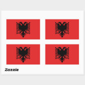Rechthoekige sticker met vlag van Albanië (Vel)