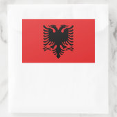 Rechthoekige sticker met vlag van Albanië (Tas)