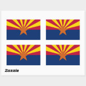 Rechthoekige sticker met vlag van Arizona, Verenig (Vel)
