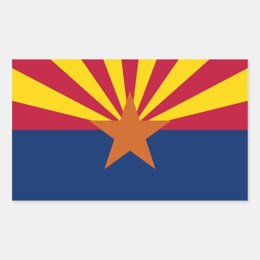 Rechthoekige sticker met vlag van Arizona, Verenig (Voorkant)