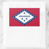Rechthoekige sticker met vlag van Arkansas, Vereni (Tas)