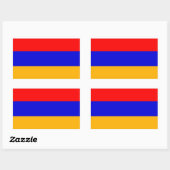 Rechthoekige sticker met vlag van Armenië (Vel)