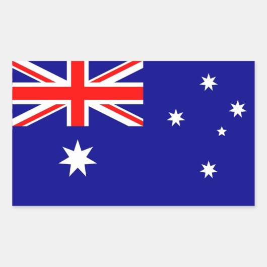 Rechthoekige sticker met vlag van Australië (Voorkant)