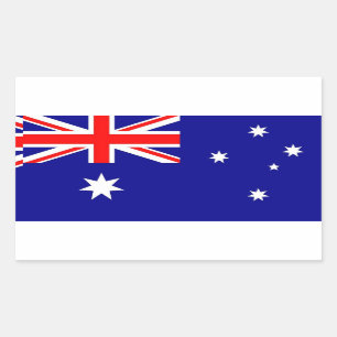 Rechthoekige sticker met vlag van Australië