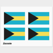 Rechthoekige sticker met vlag van Bahama's (Vel)