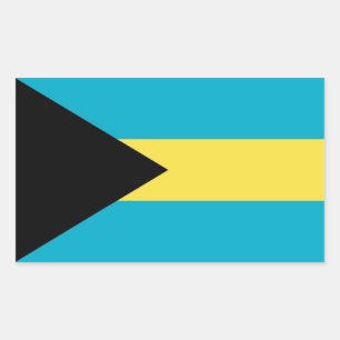 Rechthoekige sticker met vlag van Bahama's