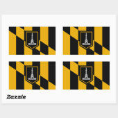 Rechthoekige sticker met vlag van Baltimore, U.S.A (Vel)