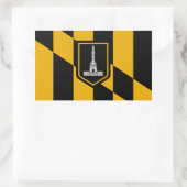 Rechthoekige sticker met vlag van Baltimore, U.S.A (Tas)