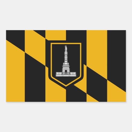 Rechthoekige sticker met vlag van Baltimore, U.S.A (Voorkant)