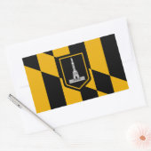 Rechthoekige sticker met vlag van Baltimore, U.S.A (Envelop)