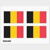 Rechthoekige sticker met vlag van België (Vel)