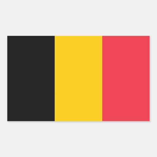 Rechthoekige sticker met vlag van België (Voorkant)