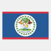 Rechthoekige sticker met vlag van Belize (Voorkant)