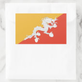 Rechthoekige sticker met vlag van Bhutan (Tas)