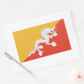 Rechthoekige sticker met vlag van Bhutan (Envelop)