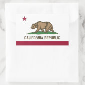 Rechthoekige sticker met vlag van Californië, VS. (Tas)