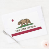 Rechthoekige sticker met vlag van Californië, VS. (Envelop)