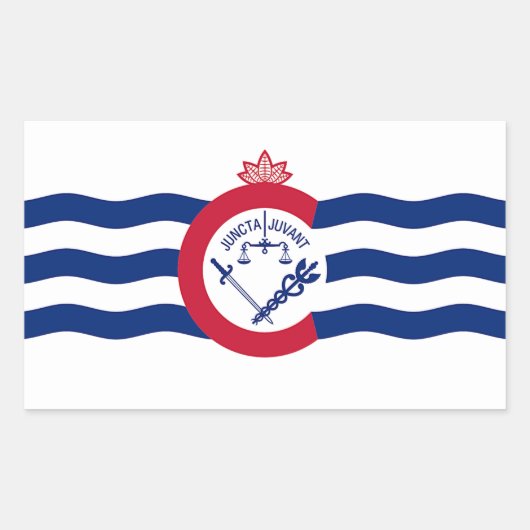 Rechthoekige sticker met vlag van Cincinnati, U.S. (Voorkant)