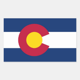 Rechthoekige sticker met vlag van Colorado, Vereni